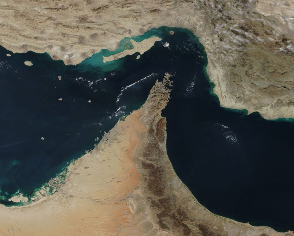 Strait of Hormuz and Musandam Peninsula MODIS 2018 12 10